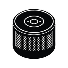 Detailed isometric illustration of a black car engine air filter component