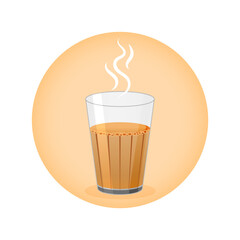 simple indian tea or chai glass with smoky effect