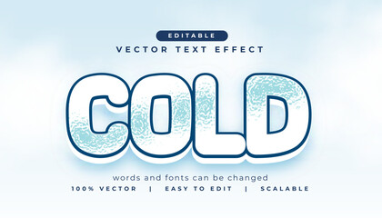 editable cold ice lettering text effect template