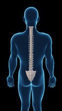 3D Medical Animation of Human Spine, Human Spinal Cord Mobile View, Human Anatomy Animation