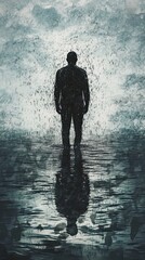 Fototapeta premium Man in rain