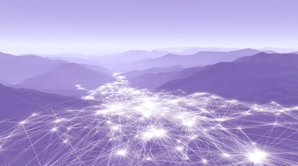 Digital neural network landscape with pulsing connections