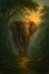 Fototapeta premium elephant in the water