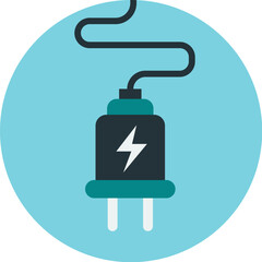 Obraz premium Stylized illustration of a charging plug with a coiled cord.