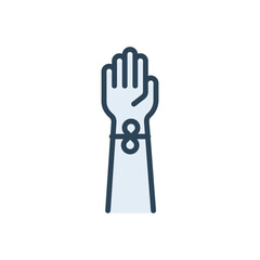 Color illustration icon for wrist