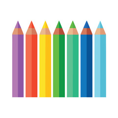 Row of Colorful Pencils on a White Surface, Drawing and Sketching Supplies