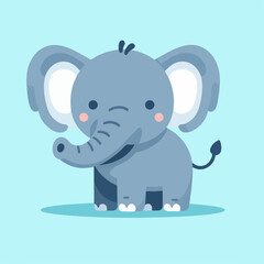 Naklejka premium flat illustration of cute elephant