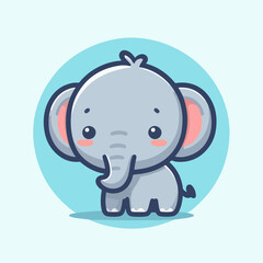 Fototapeta premium flat illustration of cute elephant