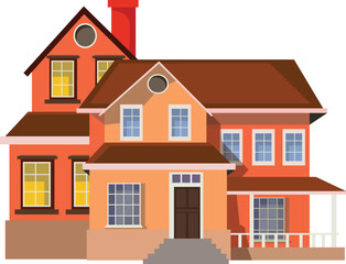 vector illustration of a brown house