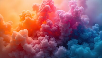 Vibrant artistic fusion of colorful ink and smoky textures