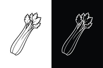 Celery Stalk Line Icon. Simple Outline Design for Nutrition and Natural Food Branding