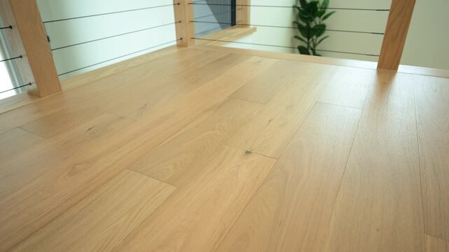 Element of the white Interior of house, wooden floor after the repair, 