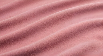 Elegant Wavy Pink Velvet Fabric Texture. Luxurious Rose Textile Background with Soft Folds and Gentle Ripples.