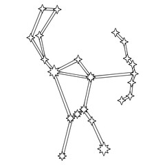 Orion constellation illustration hand drawn outline vector