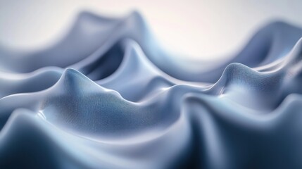 Fototapeta premium Abstract Blue Fabric Texture with Soft Curves and Light Reflections for Modern Design