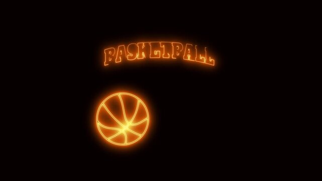 basketball logo burning fire effect green screen background