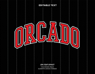 Editable Text Effect Vector of Black Jersey back college Red name team sport printable embroidery Design for club, garment, printing, merchandise, basketball, baseball, football