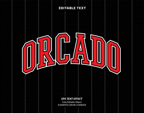 Editable Text Effect Vector of Black Jersey back college Red name team sport printable embroidery Design for club, garment, printing, merchandise, basketball, baseball, football