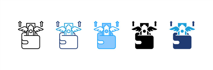 Obraz premium Spending Money icon set multiple style collection