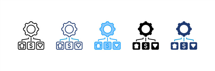 Asset Management icon set multiple style collection