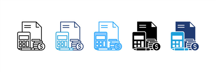 Fototapeta premium Accounting icon set multiple style collection
