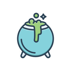 Color illustration icon for cauldron