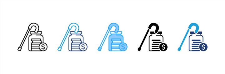 Obraz premium Pension icon set multiple style collection