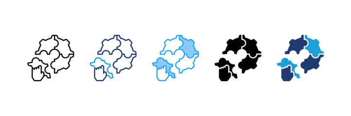 Contribution icon set multiple style collection