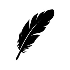 Obraz premium Bird feather, Quill feather silhouette vector