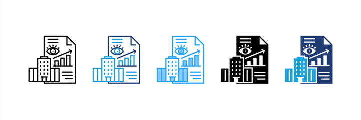 Fototapeta premium Company Vision icon set multiple style collection