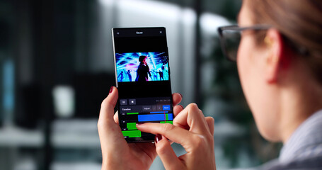 Young Woman Editing Creative Video Content For Web