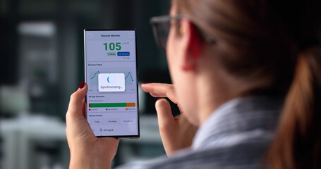 Female Healthcare Worker Uses Smart Sensor