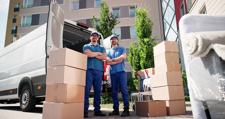 Professional Movers In Uniform Assist