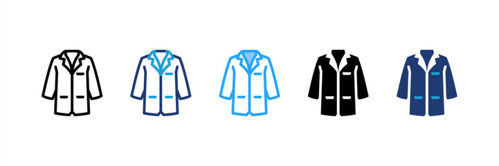 Lab Coat icon set multiple style collection