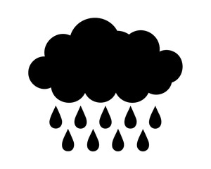 rain cloud vector silhouette, weather icon