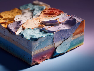 abstract sculpture with a unique, textured surface, captured with soft lighting to emphasize its tactility