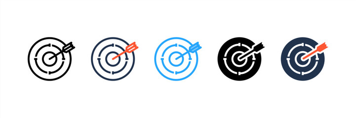 Mission icon set multiple style collection