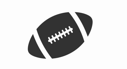 Stylized Dark Gray American Football with White Laces and Stripes