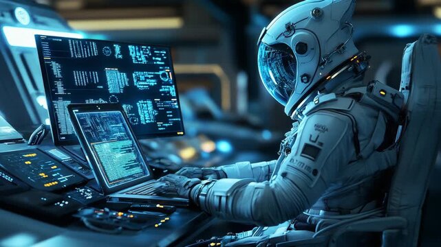 A dedicated male astronaut aims to leverage advanced technology to enhance our understanding and capabilities in space exploration, making significant progress in examining the vast universe around us