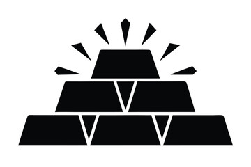 gold bars vector icon silhouette