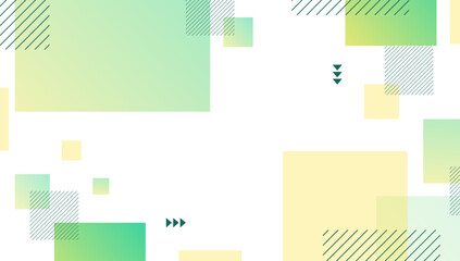 A modern abstract geometric background with soft green and yellow gradient squares and shapes on a white backdrop.Vector eps 10