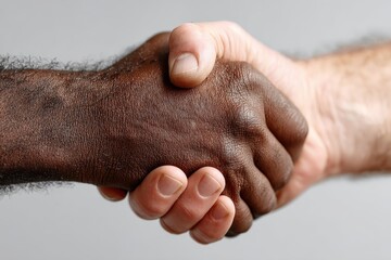 Interracial handshake between White and Black men