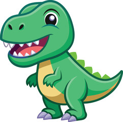 Fototapeta premium dinosaur t rex cartoon sticker clean white background