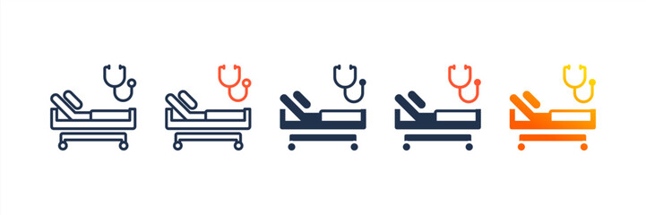 Clinic icon set multiple style collection