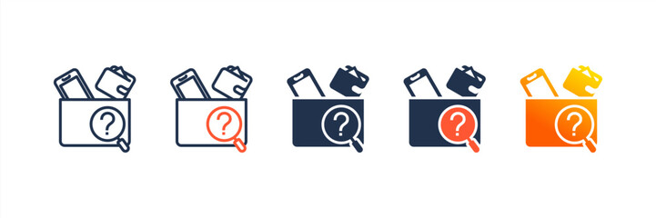 Lost And Found icon set multiple style collection