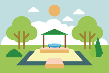 outdoor yoga zone integrated into garden landscape (1).eps
