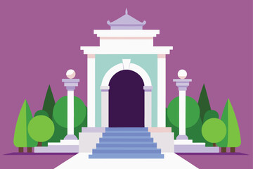 palace garden entrance surrounded by marble   (1).eps