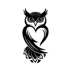 owl logo animal simple line vector, Simple owl head logo design icon cute animal vector owl logo vector ,Cute Owl Icon Representing Nocturnal Wildlife, Forest Creatures
