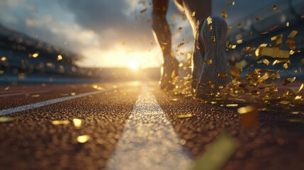 Runner's Triumph on the Track