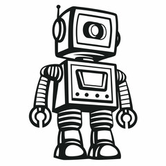 Fototapeta premium Cute Retro Robot Illustration